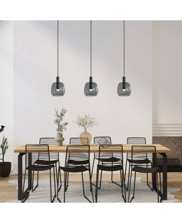 Lustre si pendule - Pendul LED, 7W, din sticlă, gri fumuriu, Zambelis Lights 1967