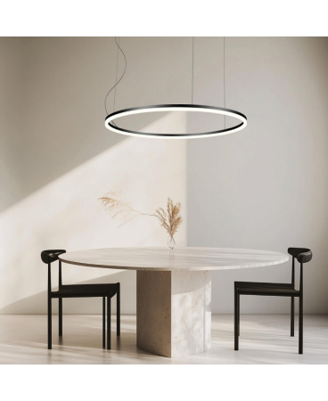 Lustre si pendule - Pendul LED, 83W, 3000K, din aluminiu, negru, Zambelis Lights 20264