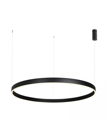 Lustre si pendule - Pendul LED, 88W, 3000K, din aluminiu, acril, negru, Zambelis Lights 25371