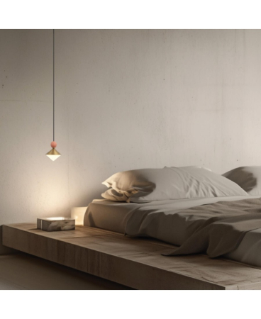 Lustre si pendule - Pendul LED, 8W, 3000K, din sticlă, metal, ceramică, alamă, alamă, Zambelis Lights 25100