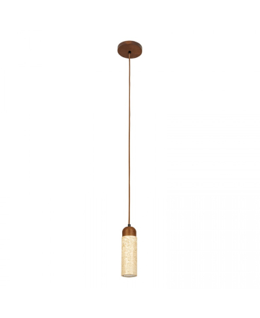 Lustre si pendule - Pendul, max. 10W, 1 x GU10, din lemn, piatră, maro, natural, Zambelis Lights 25417