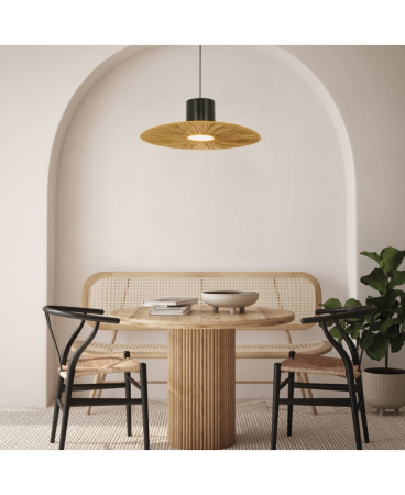 Lustre si pendule - Pendul, max. 11W, E27, din metal, negru, natural, Zambelis Lights 23070