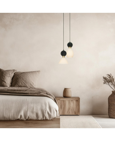 Lustre si pendule - Pendul, max. 15W, E14, din marmură, alamă, negru, alamă, Zambelis Lights 23239