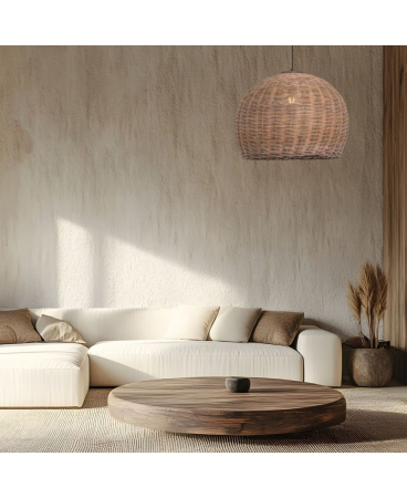Lustre si pendule - Pendul, max. 20W, E27, din bambus, maro, Zambelis Lights 22172