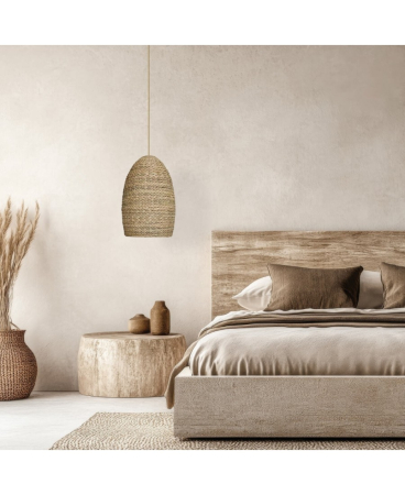 Lustre si pendule - Pendul, max. 20W, E27, din ratan, natural, Zambelis Lights 23195