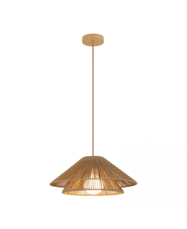 Lustre si pendule - Pendul, max. 40W, 1 x E27, din metal, frânghie, maro, bej, natural, Zambelis Lights 25429