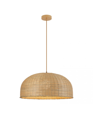 Lustre si pendule - Pendul, max. 40W, 1 x E27, din metal, ratan, maro, bej, natural, Zambelis Lights 25442
