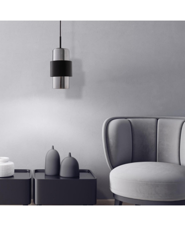 Lustre si pendule - Pendul, max. 40W, E27, cromat, negru mat, Zambelis Lights 22002