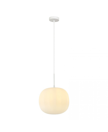 Lustre si pendule - Pendul, max. 40W, E27, din sticlă, metal, alb, Zambelis Lights 20125