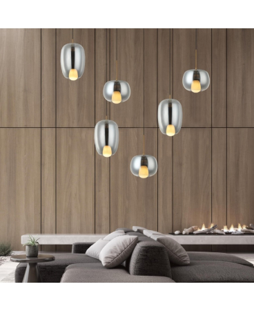 Lustre si pendule - Pendul, max. 7W, G9, din sticlă, auriu, fumuriu, Zambelis Lights 22056