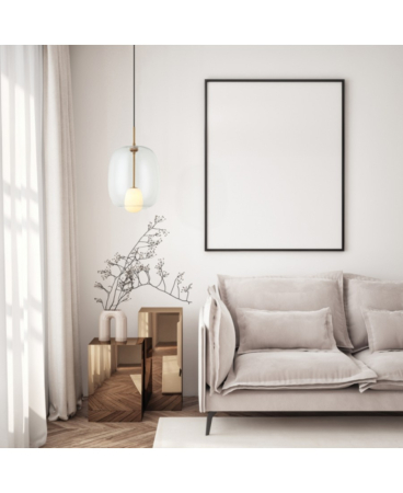 Lustre si pendule - Pendul, max. 7W, G9, din sticlă, auriu, Zambelis Lights 22057