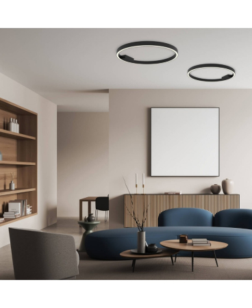 Plafoniere - Plafonieră, 37W, 3000K, din aluminiu, acril, negru, Zambelis Lights 23025
