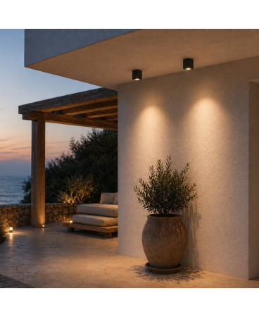 Plafoniere exterior - Plafonieră de exterior, 3000K, 1 x GU10, din aluminiu, grafit, Zambelis Lights E269