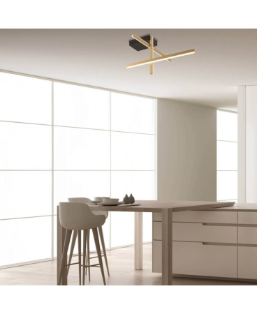 Plafoniere - Plafonieră LED, 23W, 3000K, din aluminiu, negru, auriu, Zambelis Lights 22024