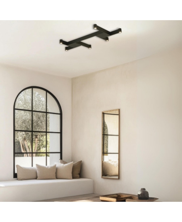 Plafoniere - Plafonieră LED, 23W, 3000K, din metal, aluminiu, negru, Zambelis Lights 23042