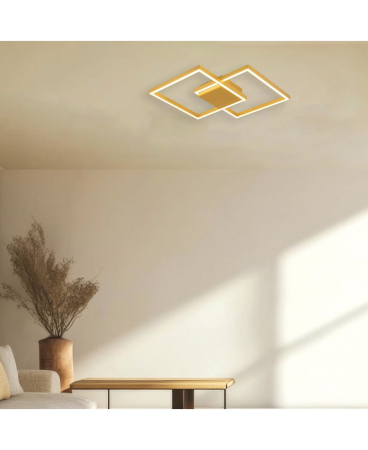 Plafoniere - Plafonieră LED, 28W, 3000K, din aluminiu, auriu, Zambelis Lights 2028