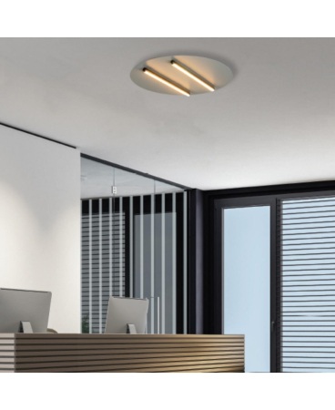 Plafoniere - Plafonieră LED, 28W, 3000K, gri, negru mat, Zambelis Lights 2568