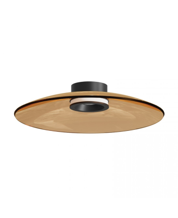 Plafoniere - Plafonieră LED, 30W, 2700K / 3000K, din sticlă, negru mat, Zambelis Lights 25268
