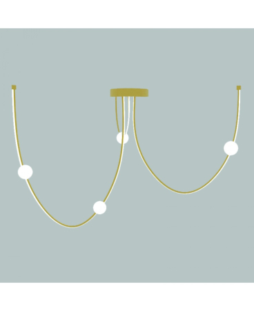 Plafoniere - Plafonieră LED, 42W, 3000K, din aluminiu, auriu, mat, Zambelis Lights 22248