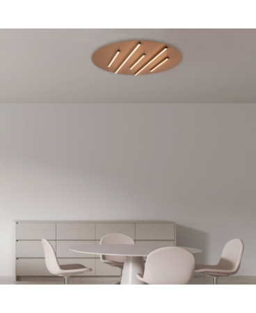 Plafoniere - Plafonieră LED, 52W, 3000K, nisipiu, negru mat, roșu, cărămiziu, Zambelis Lights 2571