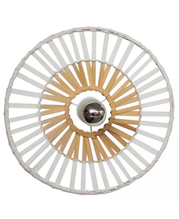 Plafoniere - Plafonieră, max. 40W, E27, din bambus, alb, Zambelis Lights 19251