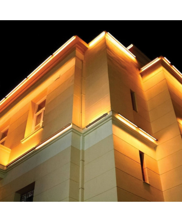 Aplice exterior - Proiector liniar LED wall washer, 18W, 2700K, din aluminiu, maro închis, IP65, Zambelis Lights E499