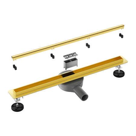 Rigolă de duș faianțabilă îngustă Balneo Slim & Low ProLine Auriu oglindă, 80 cm [6]