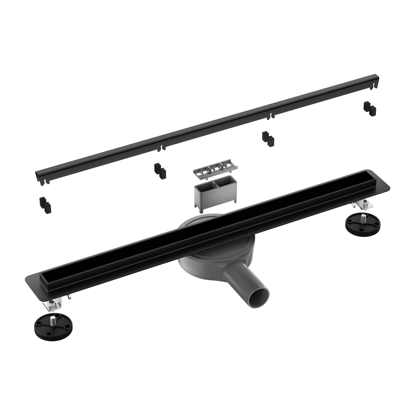 Rigolă de duș faianțabilă îngustă Balneo Slim & Low ProLine Negru, 60 cm [1]