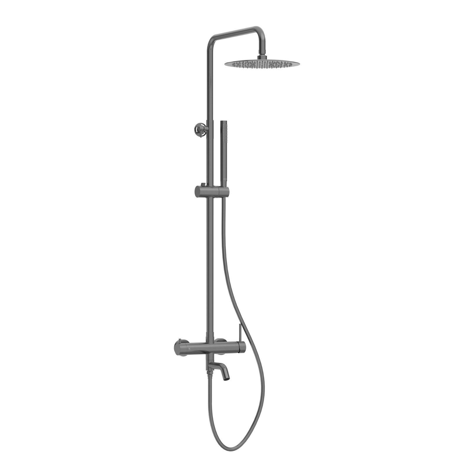 Baie - Sistem baterie duș fix, Balneo CASCADE, coloană cu cartuș ceramic și perlator, gun metal