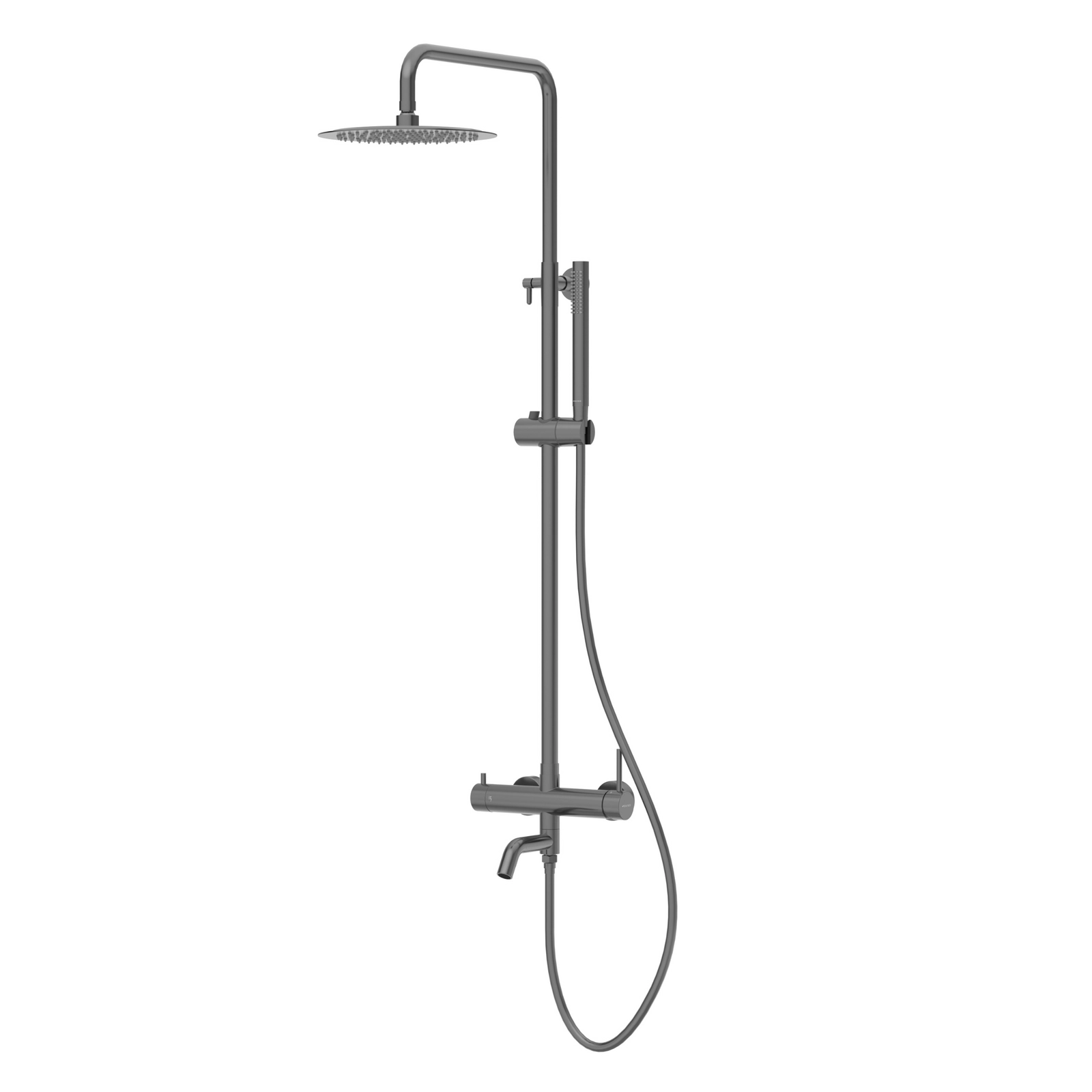 Sistem baterie duș fix, Balneo CASCADE, coloană cu cartuș ceramic și perlator, gun metal [4]