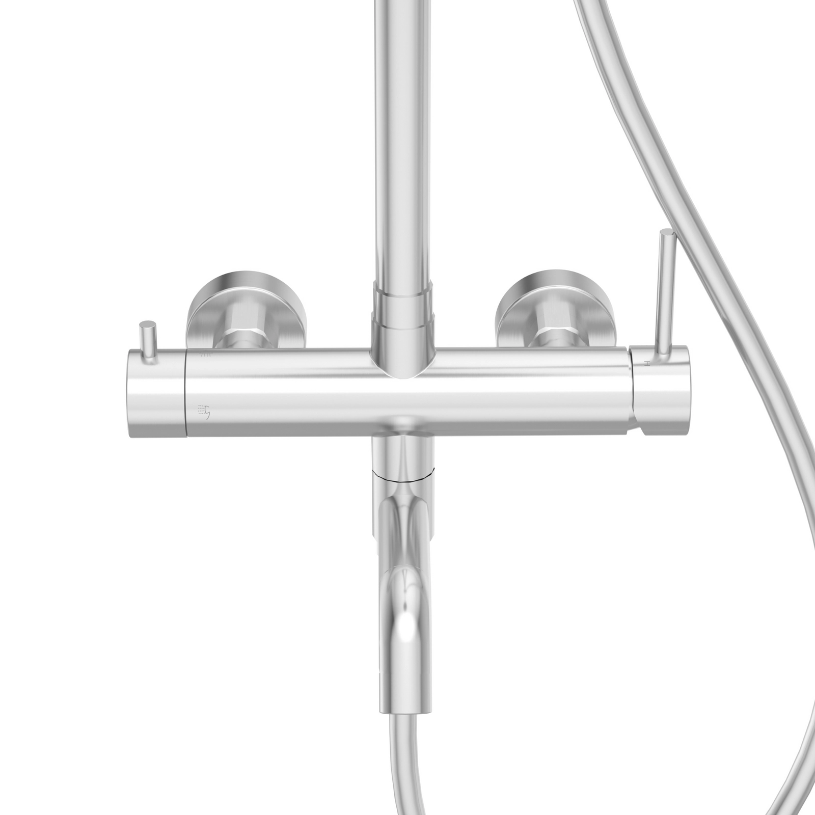 Sistem baterie duș fix, Balneo CASCADE, coloană cu cartuș ceramic și perlator, inox [2]