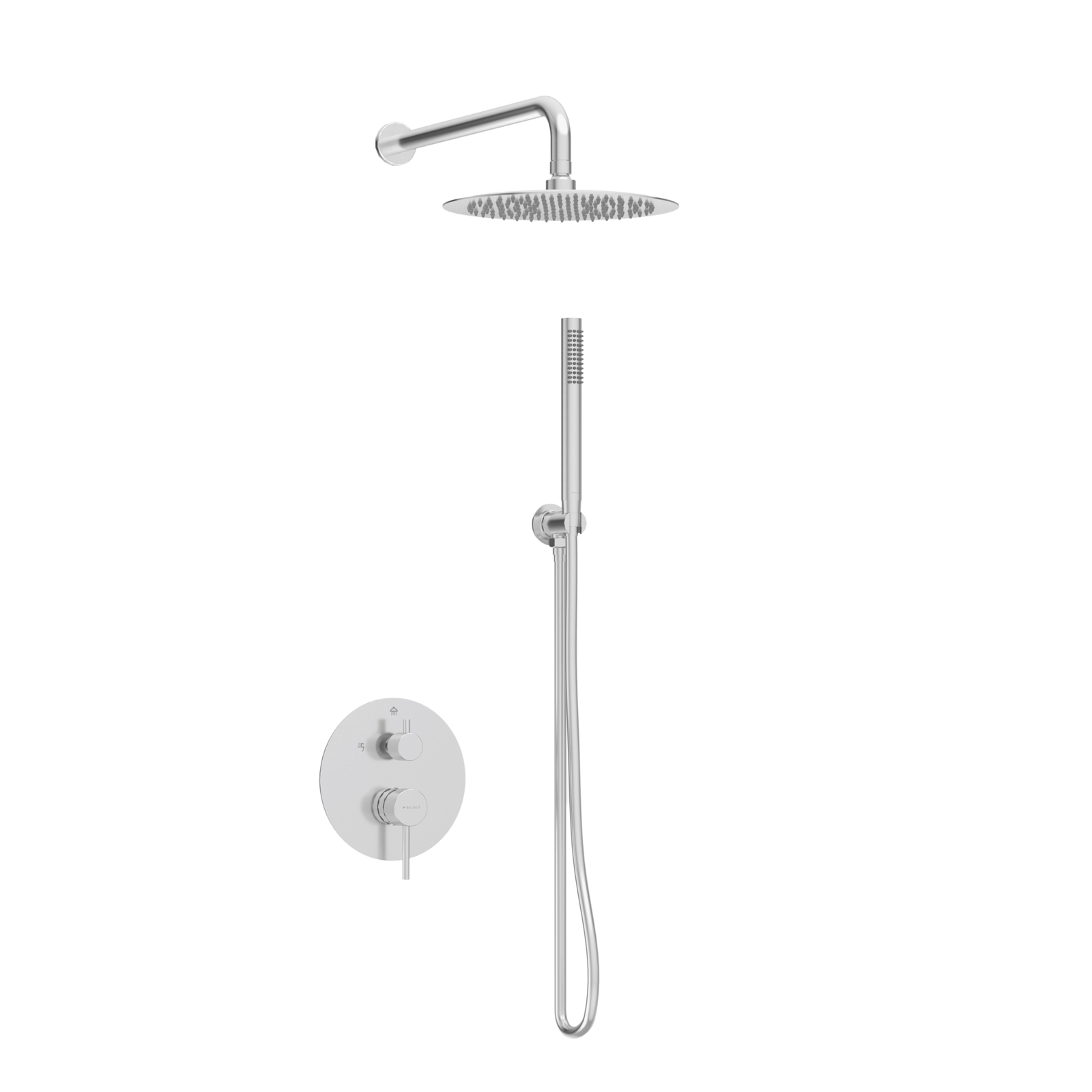 Seturi de dus - Sistem de duș încastrat, rotund, Balneo Cascade, cu cartuș ceramic și perlator, Inox