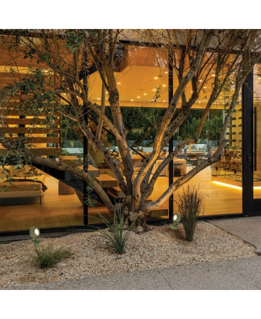 Iluminat exterior - Spot de grădină cu țăruș LED, 25W, 3000K, din aluminiu, verde, IP65, Zambelis Lights E473