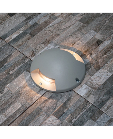Iluminat exterior - Spot de sol aplicat LED, 5W, 3000K, din aluminiu, gri, IP67, Zambelis Lights E462