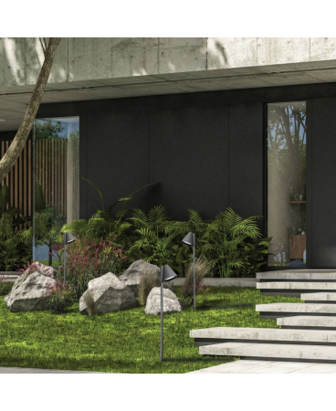 Stalpi exterior - Stâlp de iluminat exterior, 6W, din aluminiu, grafit, Zambelis Lights E283