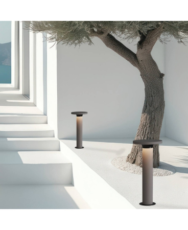 Iluminat exterior - Stâlp de iluminat exterior LED, 11W, 3000K, din metal, beton, IP65, Zambelis Lights E476