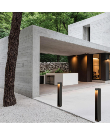Iluminat exterior - Stâlp de iluminat exterior LED, 12W, 2200K / 4000K, din aluminiu, grafit, IP65, Zambelis Lights E467