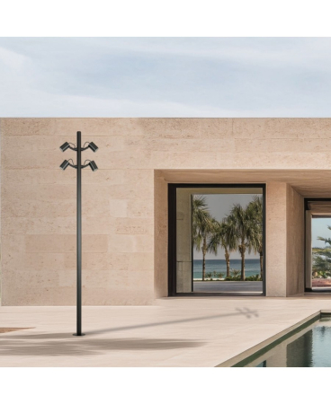 Stalpi exterior - Stâlp de iluminat exterior LED, 35W, 3000K, din aluminiu, negru, IP65, Zambelis Lights E406