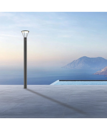 Stalpi exterior - Stâlp de iluminat exterior LED, 5W, 3000K, din aluminiu, grafit, IP54, Zambelis Lights E448