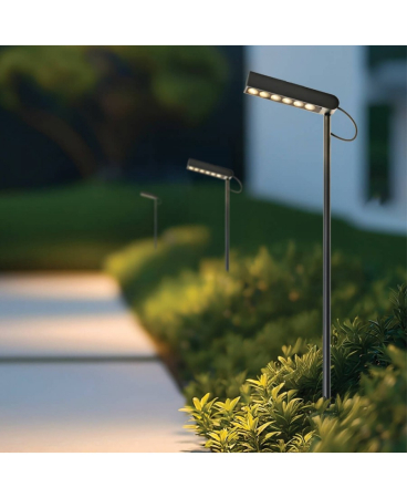 Stalpi exterior - Stâlp de iluminat exterior LED, 8W, 3000K, negru nisipiu, IP65, Zambelis Lights E407