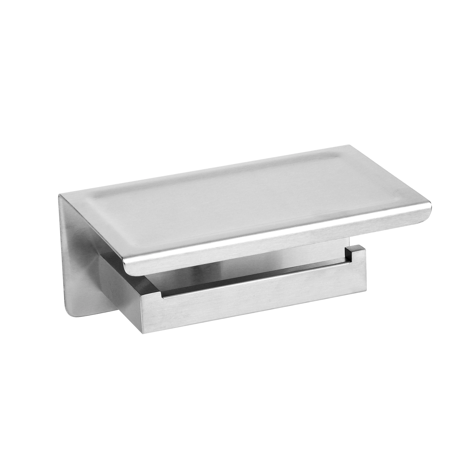 Suporturi hartie - Suport hârtie igienică cu poliță Balneo QARX , 186x115 mm, Inox