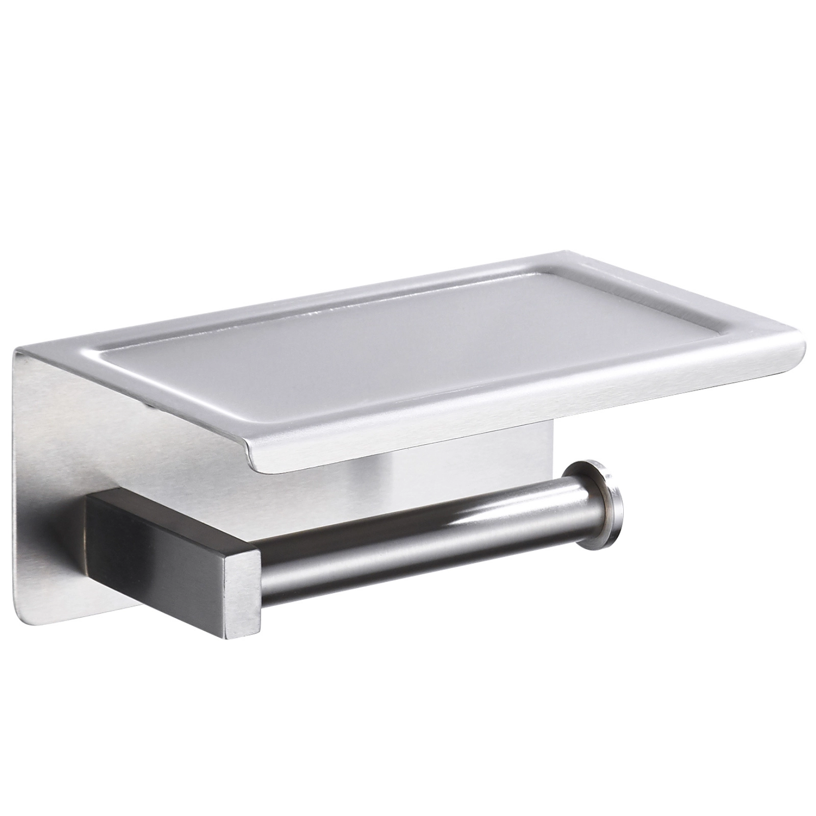 Suporturi hartie - Suport hârtie igienică cu poliță Balneo QUBE, 186x115 mm, Inox 