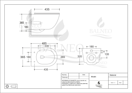Vas WC suspendat Balneo LUNA Alb, cu capac soft-close, fara margine [1]