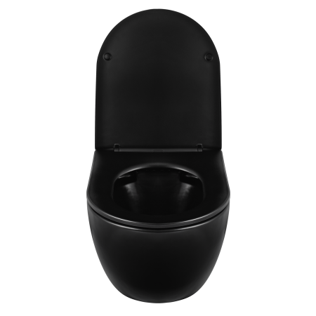 Vas WC suspendat Balneo LUNA Negru, cu capac soft-close, fara margine [3]