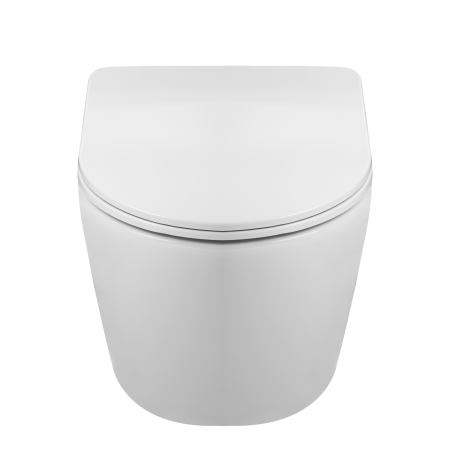 Vas WC suspendat Balneo LUXA Alb, cu capac soft-close, fara margine [2]