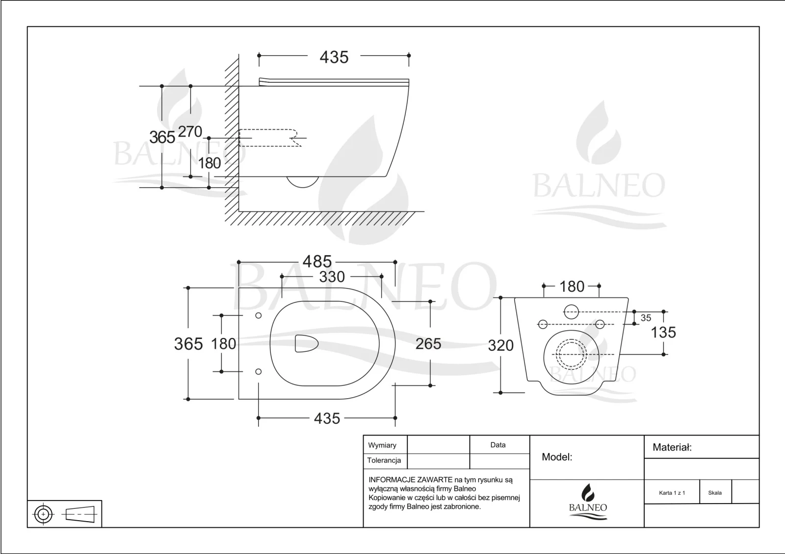 Vas WC suspendat Balneo LUXA Negru, cu capac soft-close, fara margine [4]