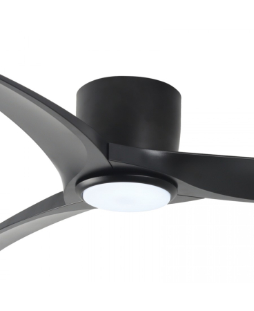 Plafoniere - Ventilator de tavan LED, 18W, 3000K / 4000K / 6000K, din policarbonat, negru, opal, Zambelis Lights 25397