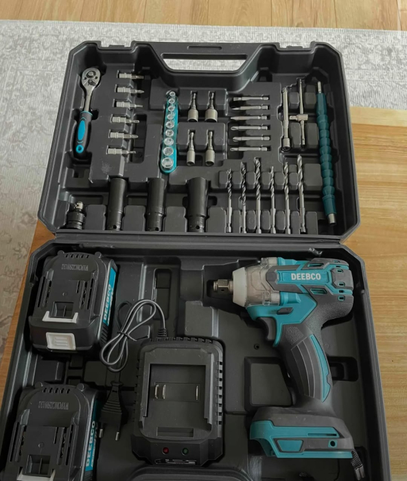 Mașină de Înșurubat cu Impact 48V, 2 Acumulatori, Set 43 Accesorii [2]