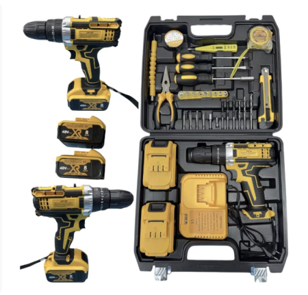 Scule electrice - Mașină de Găurit și Înșurubat cu Percuție Campion 48V, 2 Acumulatori, 30 Accesorii