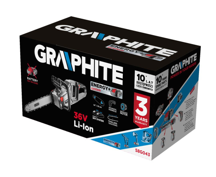 Drujba fara perii Energy+, 36V, Li-Ion, ghidaj de 14 " (350mm) (fara acumulator inclus) 58G043 GRAPHITE [7]